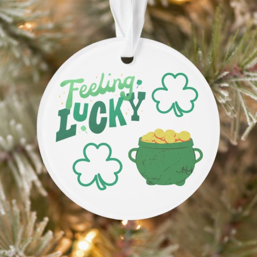 Gefühl Lucky auf einem Ornament (Baum)