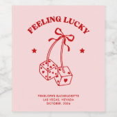 Gefühl Lucky Cherry Dice Bachelorette Weinkultur u Weinetikett (Einzelnes Label)