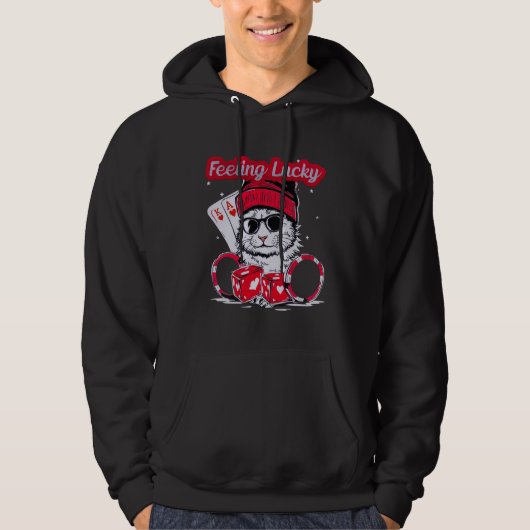 Gefühl Lucky - Cool Cat Casino Vibes Hoodie (Vorderseite)