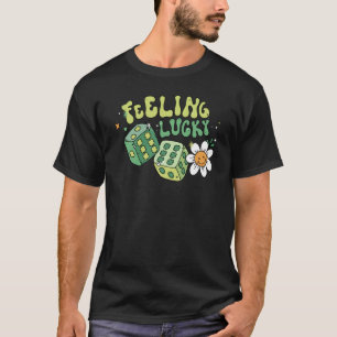 Gefühl Lucky Dice Retro Groovy St Patrick's Day W T-Shirt