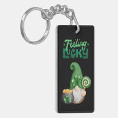 Gefühl Lucky Happy St. Patrick's Day Custom Text Schlüsselanhänger (Vorderseite links)