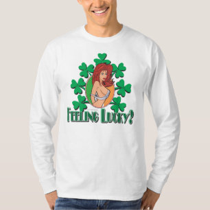 Gefühl Lucky Irish Girl mit Kleeblättern, T-Shirt