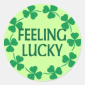 Gefühl Lucky Kleeblatts Runder Aufkleber (Vorderseite)
