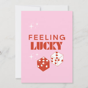 Gefühl Lucky, Lucky Girl, Luckiest Girl, Pink Feiertagskarte