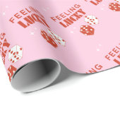 Gefühl Lucky, Lucky Girl, Luckiest Girl, Pink Geschenkpapier (Rolleneckpunkt)