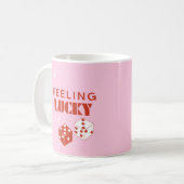 Gefühl Lucky, Lucky Girl, Luckiest Girl, Pink Kaffeetasse (Vorderseite Links)