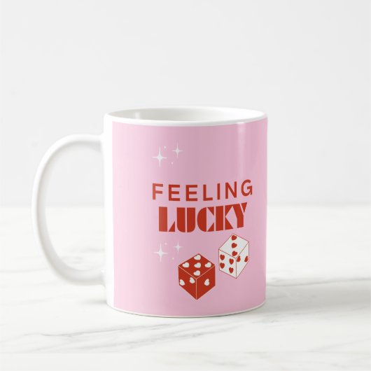 Gefühl Lucky, Lucky Girl, Luckiest Girl, Pink Kaffeetasse (Links)