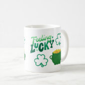 Gefühl Lucky mit einem Gold-Pot Kaffeetasse (VorderseiteRechts)