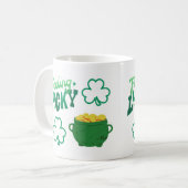 Gefühl Lucky mit einem Gold-Pot Kaffeetasse (Vorderseite Links)
