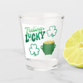 Gefühl Lucky mit einem Gold-Pot Schnapsglas (Vorderseite)