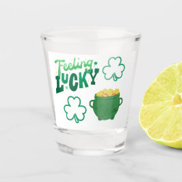 Gefühl Lucky mit einem Gold-Pot Schnapsglas