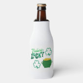 Gefühl Lucky mit einem Goldtopf auf einem Flaschenkühler (Flaschenvorderseite)