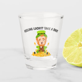 Gefühl Lucky Nimm einen Shooting Funny Leprechaun Schnapsglas