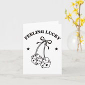 Gefühl Lucky Retro Dice Valentine Niedlich Hearts  Karte (Gelbe Blume)