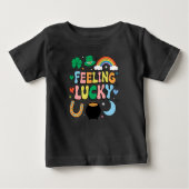Gefühl Lucky St Patricks Day Charm Irish Kleeblatt Baby T-shirt (Vorderseite)