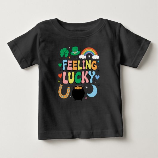 Gefühl Lucky St Patricks Day Charm Irish Kleeblatt Baby T-shirt (Vorderseite)