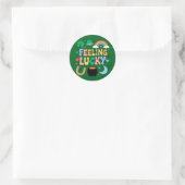 Gefühl Lucky St Patricks Day Charm Irish Kleeblatt Runder Aufkleber (Tasche)