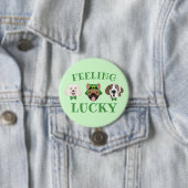 Gefühl Lucky St Patricks Day Dog Faces Button (Beispiel)