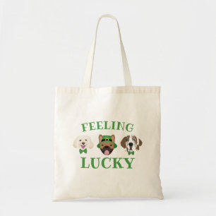 Gefühl Lucky St Patricks Day Dog Faces Tragetasche