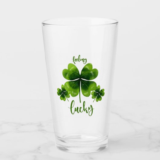 Gefühl Lucky St Patrick's Day Glass mit Kleeblatt Glas (Vorderseite)