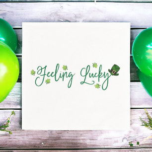 Gefühl Lucky St. Patrick's Day Kleeblatt Hat Serviette