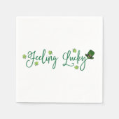 Gefühl Lucky St. Patrick's Day Kleeblatt Hat Serviette (Vorderseite)