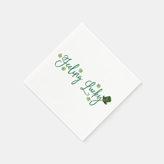 Gefühl Lucky St. Patrick's Day Kleeblatt Hat Serviette (Ecke)