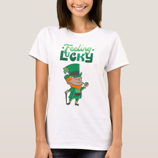 Gefühl Lucky St. Patrick's Day Leprechaun T-Shirt (Vorderseite)