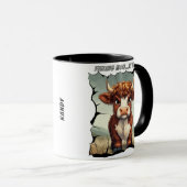 Gefühl Moody heute Highland Cow Tasse (VorderseiteRechts)