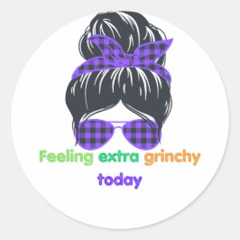 Gefühl noch grinchig runder aufkleber