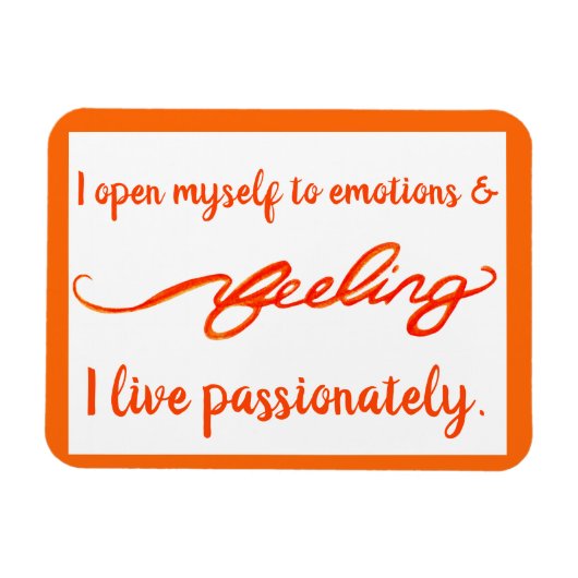 "Gefühl" Orange Sacral Chakra Words Magnet (Horizontal)