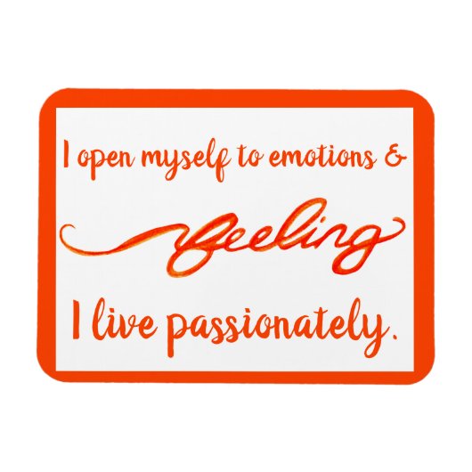 "Gefühl" Orange Sacral Chakra Words Magnete (Horizontal)