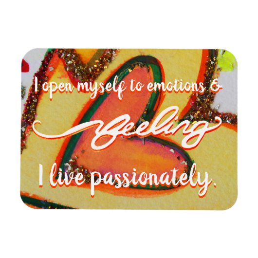"Gefühl" Orange Sacral Chakra Words Magnete (Horizontal)