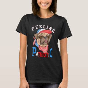 Gefühl Patriotischer amerikanischer Mops rot weiß T-Shirt