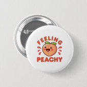 Gefühl Peachy Peach Fruit Happy Kawaii Button (Vorne & Hinten)