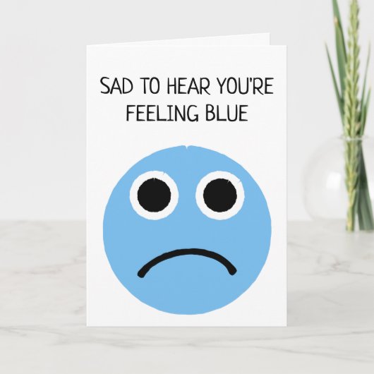 Gefühl Sad Blue Frownace Emoji Card Karte (Vorderseite)