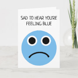 Gefühl Sad Blue Frownace Emoji Card Karte
