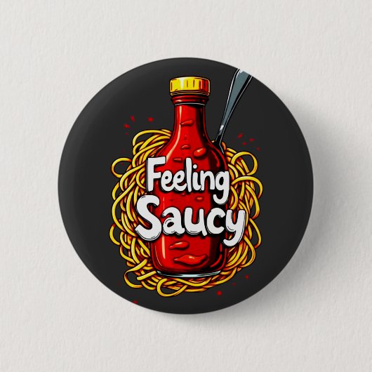 Gefühl Saucy - Fun Tomato Ketchup Print for Sauce Button (Vorderseite)