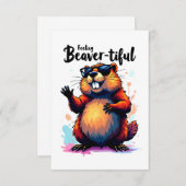 Gefühl Schön - Funny Beaver Grafik Ankündigung (Vorne/Hinten)