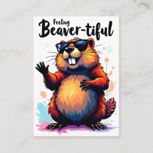 Gefühl Schön - Funny Beaver Grafik Begleitkarte