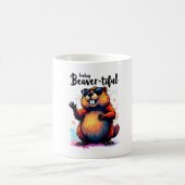 Gefühl Schön - Funny Beaver Grafik Kaffeetasse (Mittel)