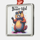 Gefühl Schön - Funny Beaver Grafik Ornament Aus Metall (Links)