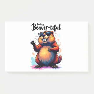 Gefühl Schön - Funny Beaver Grafik Post-it Klebezettel