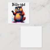 Gefühl Schön - Funny Beaver Grafik Quadratische Visitenkarte (Vorne/Hinten)