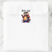 Gefühl Schön - Funny Beaver Grafik Quadratischer Aufkleber (Tasche)
