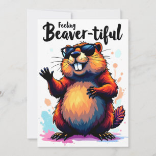Gefühl Schön - Funny Beaver Grafik Save The Date