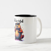 Gefühl Schön - Funny Beaver Grafik Zweifarbige Tasse (VorderseiteRechts)