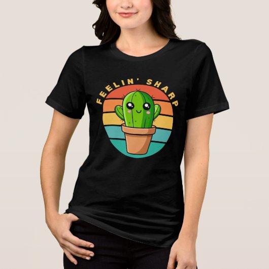 Gefühl Sharp Funny Kawaii Niedlich Cactus Zitat Tri-Blend Shirt (Vorderseite)