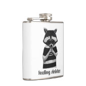 Gefühl Sinister Funny Raccoon Flachmann (Rechts)