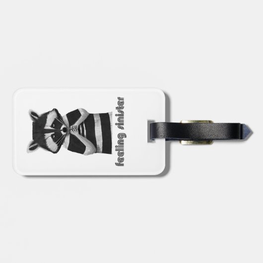 Gefühl Sinister Funny Raccoon Gepäckanhänger (Rückseite horizontal)